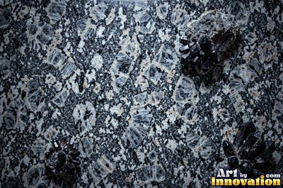 Cream granite with flecks of mica glinting in the light
