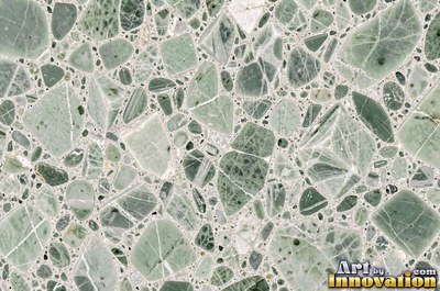 Tumbled slate blue marble with soft worn edges and faded veins