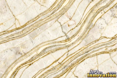 Bold dramatic marble veining in thick sweeping bands of ivory and gold