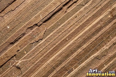 Sandstone with fossil ripple marks across it in sandy tan