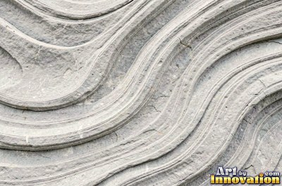 Wind carved sandstone with smooth flowing curves