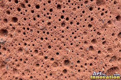 Basalt columns seen end on as a pattern of hexagons