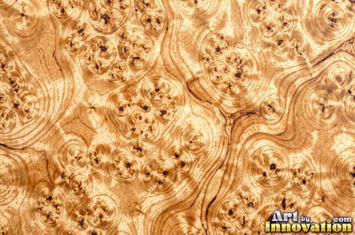Amboyna style burl with tight curls in reddish mahogany