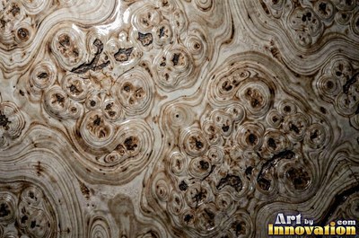 Amboyna style burl with tight curls in reddish mahogany