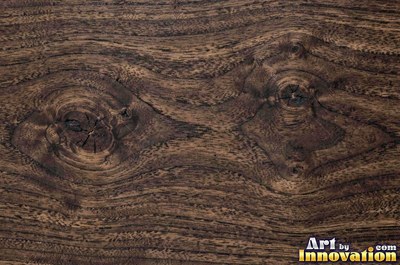 Spalted wood with thin dark zone lines wandering through pale grain