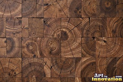 Spalted wood with thin dark zone lines wandering through pale grain