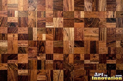 Chevron parquet with the grain alternating direction on every plank