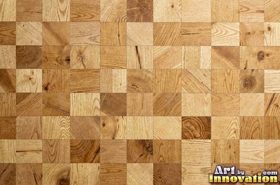 Basket weave parquet of small blocks in driftwood silver gray