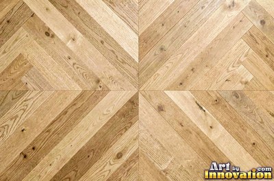 Basket weave parquet of small blocks in driftwood silver gray