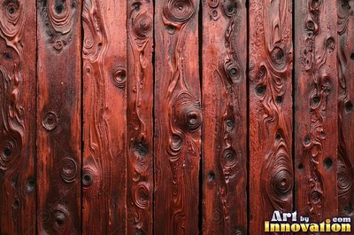 Wide boards in espresso brown stain with hairline checks and nail holes