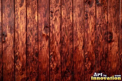 Tall vertical planks of old growth timber in a deep translucent stain