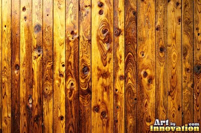 Vertical barn boards in oxblood red stain with every knot showing through