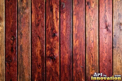 Wide boards in espresso brown stain with hairline checks and nail holes