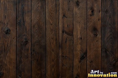 Vertical barn boards in oxblood red stain with every knot showing through