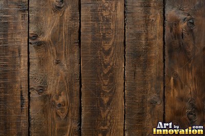 Rough sawn timber boards with faint saw marks under a dark walnut stain
