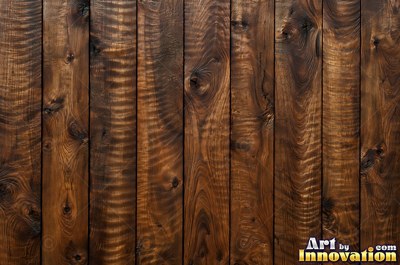 Rough sawn timber boards with faint saw marks under a dark walnut stain