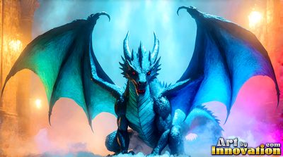 Pride dragon rider in rainbow light, handsome man and mythical beast, AI-generated LGBTQ fantasy art