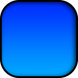 A blue-black glossy digital icon with a reflective finish
