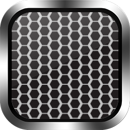 A glass overlay button icon catching a soft highlight