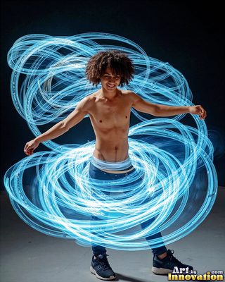 The male form in bold color, light, and motion. Cinematic UHD abstract art.