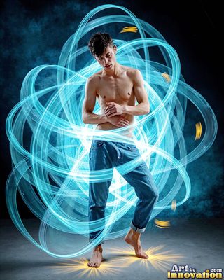 The male form in bold color, light, and motion. Cinematic UHD abstract art.