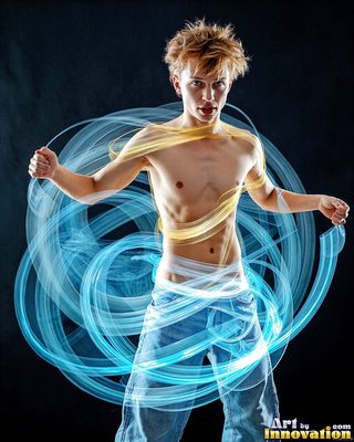 The male form in bold color, light, and motion. Cinematic UHD abstract art.