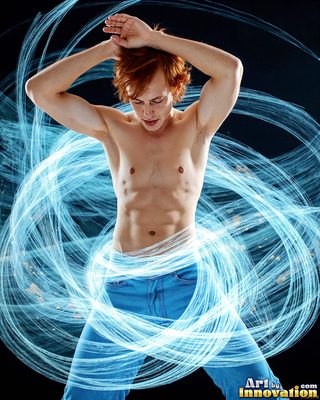 The male form in bold color, light, and motion. Cinematic UHD abstract art.