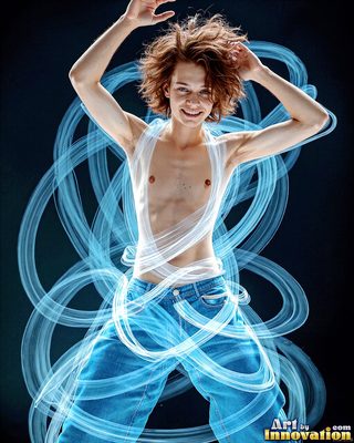 The male form in bold color, light, and motion. Cinematic UHD abstract art.