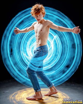 The male form in bold color, light, and motion. Cinematic UHD abstract art.