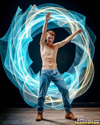 The male form in bold color, light, and motion. Cinematic UHD abstract art.