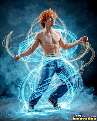 The male form in bold color, light, and motion. Cinematic UHD abstract art.