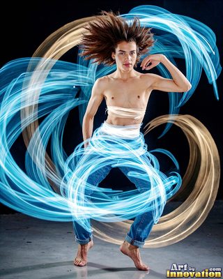 The male form in bold color, light, and motion. Cinematic UHD abstract art.