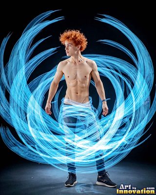 The male form in bold color, light, and motion. Cinematic UHD abstract art.