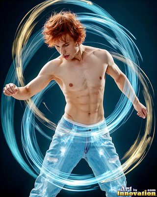 The male form in bold color, light, and motion. Cinematic UHD abstract art.