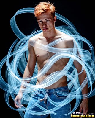 The male form in bold color, light, and motion. Cinematic UHD abstract art.