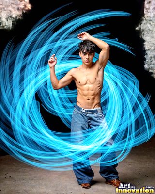 The male form in bold color, light, and motion. Cinematic UHD abstract art.