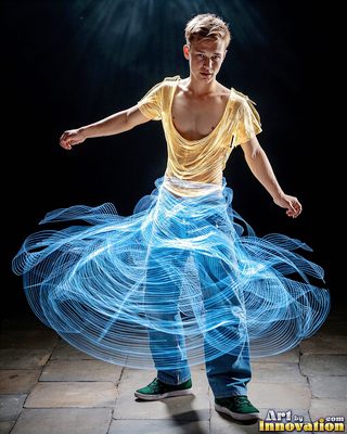 The male form in bold color, light, and motion. Cinematic UHD abstract art.