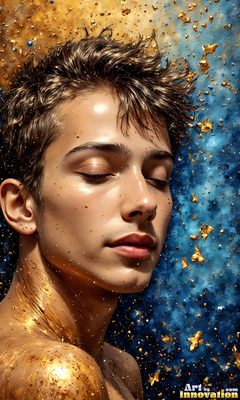 The male form in bold color, light, and motion. Cinematic UHD abstract art.