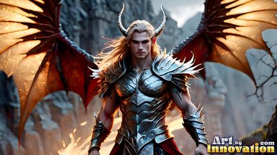 Male angels with luminous wings, holy light, and fallen legend. Cinematic UHD art.