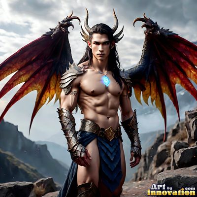 Male angels with luminous wings, holy light, and fallen legend. Cinematic UHD art.