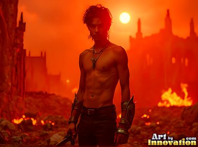 Male angels with luminous wings, holy light, and fallen legend. Cinematic UHD art.