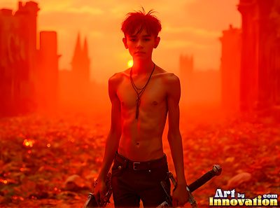 Male angels with luminous wings, holy light, and fallen legend. Cinematic UHD art.