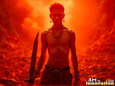 Male angels with luminous wings, holy light, and fallen legend. Cinematic UHD art.
