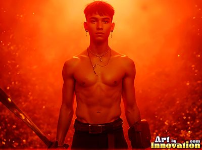 Male angels with luminous wings, holy light, and fallen legend. Cinematic UHD art.