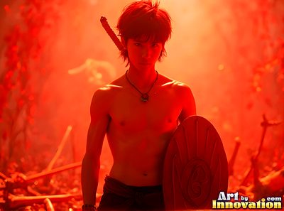 Male angels with luminous wings, holy light, and fallen legend. Cinematic UHD art.