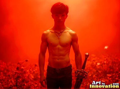 Male angels with luminous wings, holy light, and fallen legend. Cinematic UHD art.