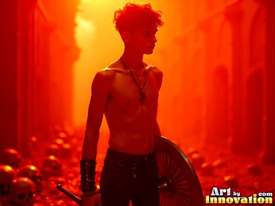 Male angels with luminous wings, holy light, and fallen legend. Cinematic UHD art.