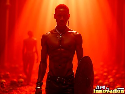 Male angels with luminous wings, holy light, and fallen legend. Cinematic UHD art.