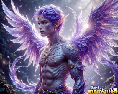 Male angels with luminous wings, holy light, and fallen legend. Cinematic UHD art.