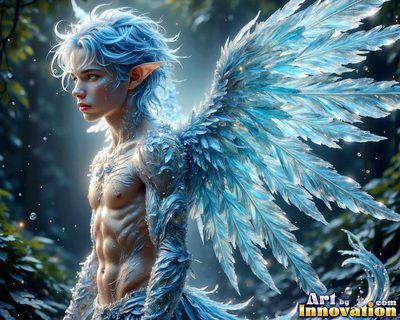 Male angels with luminous wings, holy light, and fallen legend. Cinematic UHD art.